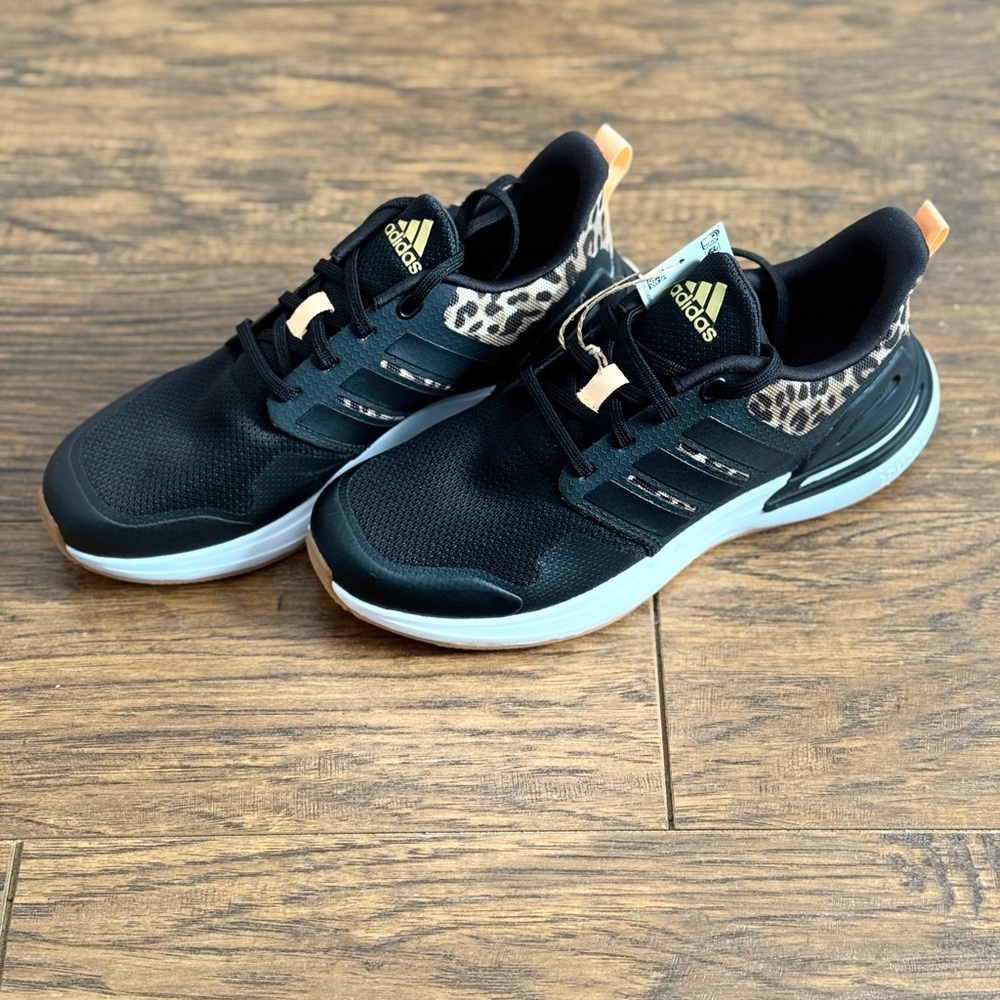 Adidas Women's Black and Leopard Print Sneakers